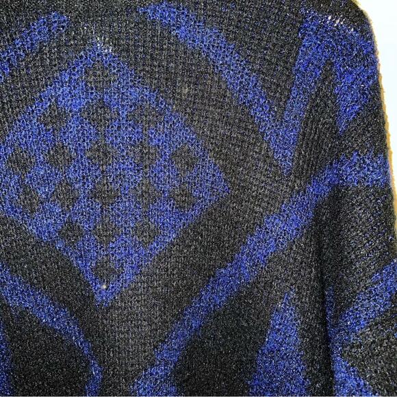 VNTG FORENZA acrylic blend metallic blue sweater M - Picture 4 of 5